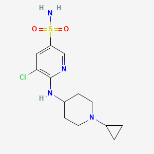 molecular formula C13H19ClN4O2S B8628210 5-Chloro-6-(1-cyclopropylpiperidin-4-ylamino)pyridine-3-sulfonamide 