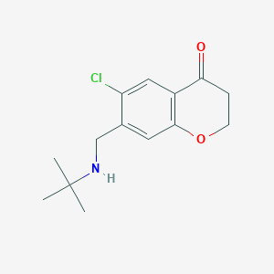 molecular formula C14H18ClNO2 B8628215 7-(Tert-butylamino-methyl)-6-chloro-chroman-4-one 