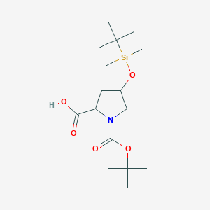 molecular formula C16H31NO5Si B8628443 (2S,4R)-1-(Tert-butoxycarbonyl)-4-(tert-butyldimethylsilyloxy)pyrrolidine-2-carboxylic acid 