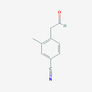 molecular formula C10H9NO B8628458 3-Methyl-4-(2-oxoethyl)benzonitrile 