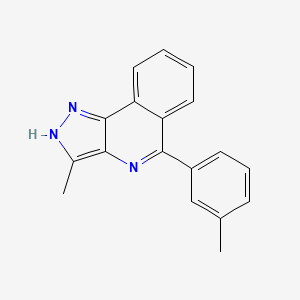 molecular formula C18H15N3 B8628492 1H-Pyrazolo[4,3-c]isoquinoline, 3-methyl-5-(3-methylphenyl)- CAS No. 824968-58-3