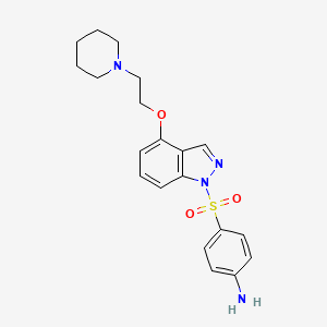 molecular formula C20H24N4O3S B8628518 4-({4-[2-(1-Piperidinyl)ethoxy]-1H-indazol-1-yl}sulfonyl)aniline CAS No. 773842-60-7