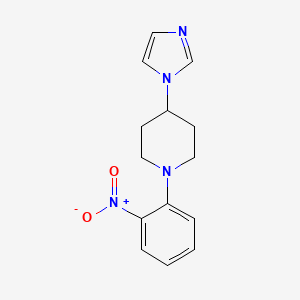 molecular formula C14H16N4O2 B8628528 4-Imidazol-1-yl-1-(2-nitro-phenyl)-piperidine 