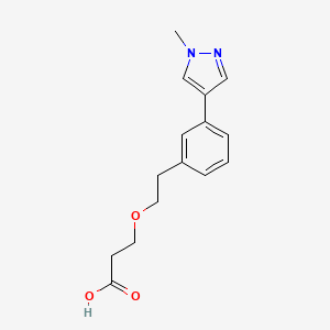 molecular formula C15H18N2O3 B8628547 3-(3-(1-methyl-1H-pyrazol-4-yl)phenethoxy)propanoic acid 