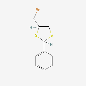 molecular formula C10H11BrS2 B8628549 4-Bromomethyl-2-phenyl-1,3-dithiolane CAS No. 35128-29-1