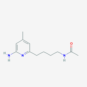 molecular formula C12H19N3O B8628572 Acetamide,n-[4-(6-amino-4-methyl-2-pyridinyl)butyl]- 