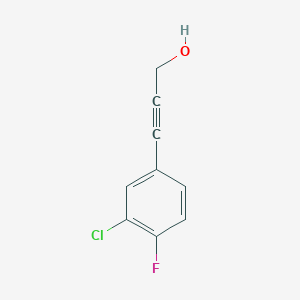 molecular formula C9H6ClFO B8628593 3-(3-Chloro-4-fluorophenyl)-2-propyne-1-ol 
