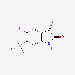 molecular formula C9H3F3INO2 B8628623 1H-Indole-2,3-dione, 5-iodo-6-(trifluoromethyl)- 