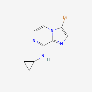 molecular formula C9H9BrN4 B8628627 3-Bromo-N-cyclopropylimidazo[1,2-a]pyrazin-8-amine CAS No. 787590-42-5