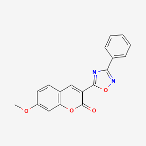 7-Methoxy 3-(3-phenyl 1,2,4-oxadiazol-5-yl) coumarin