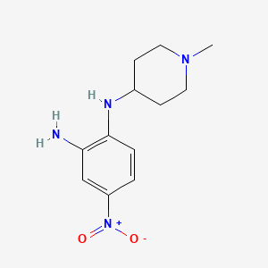 molecular formula C12H18N4O2 B8628693 N1-(1-Methyl-piperidin-4-yl)-4-nitro-benzene-1,2-diamine 