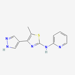 molecular formula C12H11N5S B8628725 5-methyl-4-(1H-pyrazol-4-yl)-N-(pyridin-2-yl)thiazol-2-amine 