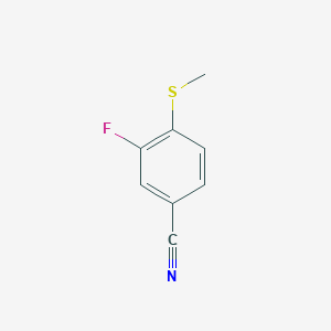 molecular formula C8H6FNS B8628736 3-Fluoro-4-methylsulfanylbenzonitrile 