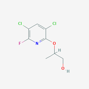 molecular formula C8H8Cl2FNO2 B8628786 2-[(3,5-Dichloro-6-fluoropyridin-2-yl)oxy]propan-1-ol CAS No. 62271-17-4