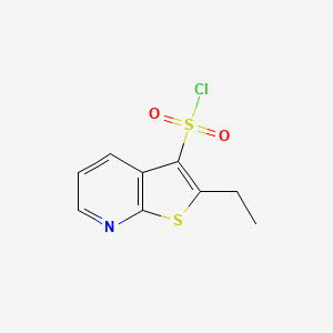 molecular formula C9H8ClNO2S2 B8628824 2-Ethylthieno[2,3-b]pyridine-3-sulfonyl chloride 