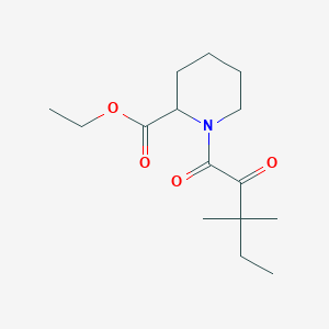 molecular formula C15H25NO4 B8628833 Ethyl 1-(1,2-dioxo-3,3-dimethylpentyl)-2-piperidinecarboxylate 