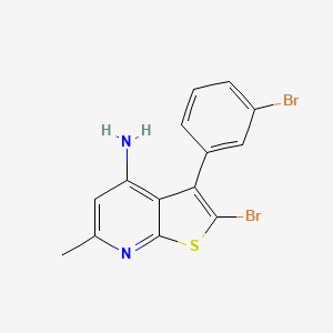molecular formula C14H10Br2N2S B8628839 2-Bromo-3-(3-bromophenyl)-6-methylthieno[2,3-b]pyridin-4-amine 