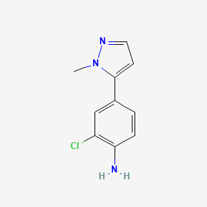 molecular formula C10H10ClN3 B8629037 2-Chloro-4-(1-methyl-1H-pyrazol-5-yl)aniline 