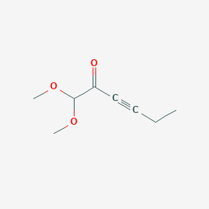 molecular formula C8H12O3 B8629073 1,1-Dimethoxyhex-3-yn-2-one CAS No. 55947-18-7