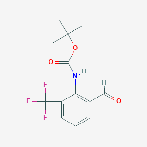 molecular formula C13H14F3NO3 B8629110 Tert-butyl 2-formyl-6-(trifluoromethyl)phenylcarbamate 