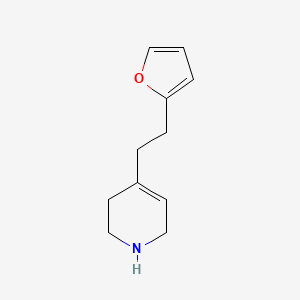 molecular formula C11H15NO B8629135 4-(2-Furan-2-ylethyl)-1,2,3,6-tetrahydropyridine 