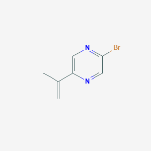 molecular formula C7H7BrN2 B8629218 2-Bromo-5-(prop-1-en-2-yl)pyrazine 