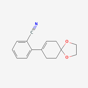 molecular formula C15H15NO2 B8629260 2-(1,4-Dioxaspiro[4.5]dec-7-en-8-yl)benzonitrile 