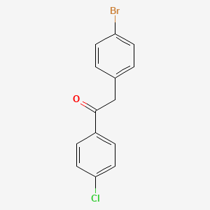 molecular formula C14H10BrClO B8629379 2-(4-Bromophenyl)-1-(4-chlorophenyl)ethanone 