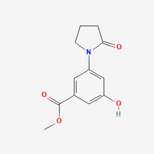 molecular formula C12H13NO4 B8629396 Methyl 3-hydroxy-5-(2-oxopyrrolidin-1-yl)benzoate 