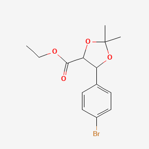 molecular formula C14H17BrO4 B8629458 Ethyl 5-(4-bromophenyl)-2,2-dimethyl-1,3-dioxolane-4-carboxylate 