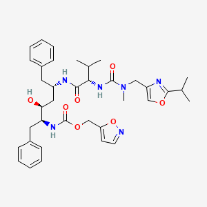 molecular formula C37H48N6O7 B8629467 isoxazol-5-ylmethyl N-[(1S,2S,4S)-1-benzyl-2-hydroxy-4-[[(2S)-2-[[(2-isopropyloxazol-4-yl)methyl-methyl-carbamoyl]amino]-3-methyl-butanoyl]amino]-5-phenyl-pentyl]carbamate CAS No. 165315-12-8