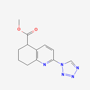 molecular formula C12H13N5O2 B8629478 methyl 2-(1H-tetrazol-1-yl)-5,6,7,8-tetrahydroquinoline-5-carboxylate 