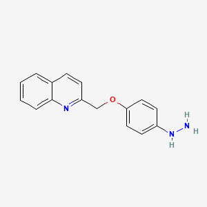 molecular formula C16H15N3O B8629495 4-(Quinolin-2-ylmethoxy)phenylhydrazine 