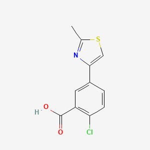 molecular formula C11H8ClNO2S B8629505 2-Chloro-5-(2-methyl-1,3-thiazol-4-yl)benzoic acid CAS No. 28077-43-2