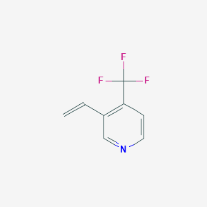 molecular formula C8H6F3N B8629508 Pyridine, 3-ethenyl-4-(trifluoromethyl)- 