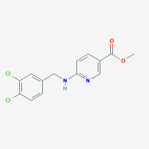 molecular formula C14H12Cl2N2O2 B8629528 Methyl 6-(3,4-dichlorobenzylamino)nicotinate 