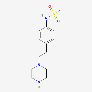 molecular formula C13H21N3O2S B8629545 1-[2-(4-Methanesulfonamidophenyl)ethyl]piperazine 