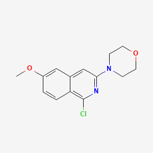 molecular formula C14H15ClN2O2 B8629552 4-(1-Chloro-6-methoxyisoquinolin-3-yl)morpholine 