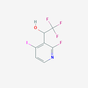 molecular formula C7H4F4INO B8629592 2,2,2-Trifluoro-1-(2-fluoro-4-iodopyridin-3-yl)ethanol 