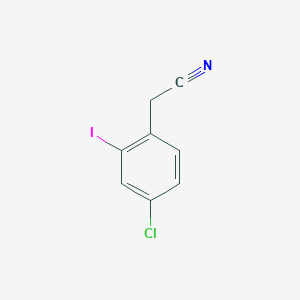 molecular formula C8H5ClIN B8629672 2-(4-Chloro-2-iodophenyl)acetonitrile 