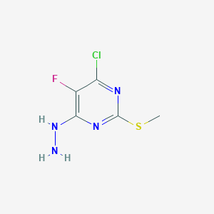 B8629775 4-Chloro-5-fluoro-6-hydrazino-2-(methylthio)pyrimidine CAS No. 1152109-90-4