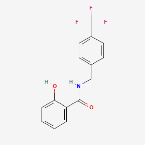 molecular formula C15H12F3NO2 B8629878 2-hydroxy-N-[[4-(trifluoromethyl)phenyl]methyl]benzamide 