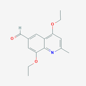 molecular formula C15H17NO3 B8629905 4,8-Diethoxy-2-methylquinoline-6-carbaldehyde 