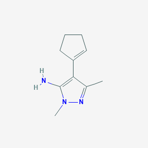 molecular formula C10H15N3 B8629929 4-(1-cyclopenten-1-yl)-1,3-dimethyl-1H-pyrazol-5-amine 