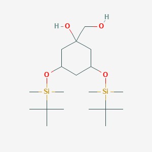 molecular formula C19H42O4Si2 B8629968 3,5-Bis(tert.-butyldimethylsilyoxy)-1-hydroxy-1-hydroxymethylcyclohexane 