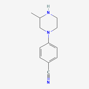 molecular formula C12H15N3 B8630013 4-(3-Methylpiperazin-1-yl)benzonitrile 