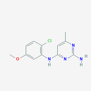 molecular formula C12H13ClN4O B8630033 4-(2-Chloro-5-methoxyanilino)-6-methyl-2-aminopyrimidine 