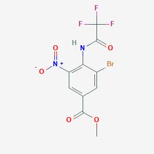molecular formula C10H6BrF3N2O5 B8630048 Methyl 3-bromo-5-nitro-4-(2,2,2-trifluoroacetamido)benzoate CAS No. 790254-16-9