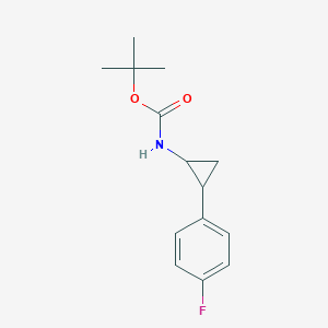 molecular formula C14H18FNO2 B8630153 trans-[2-(4-Fluoro-phenyl)-cyclopropyl]-carbamicacidtert-butylester CAS No. 879324-65-9