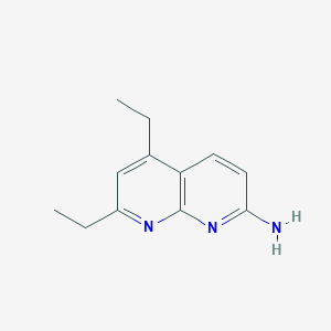 molecular formula C12H15N3 B8630157 2-Amino-5,7-diethyl-1,8-naphthyridine 